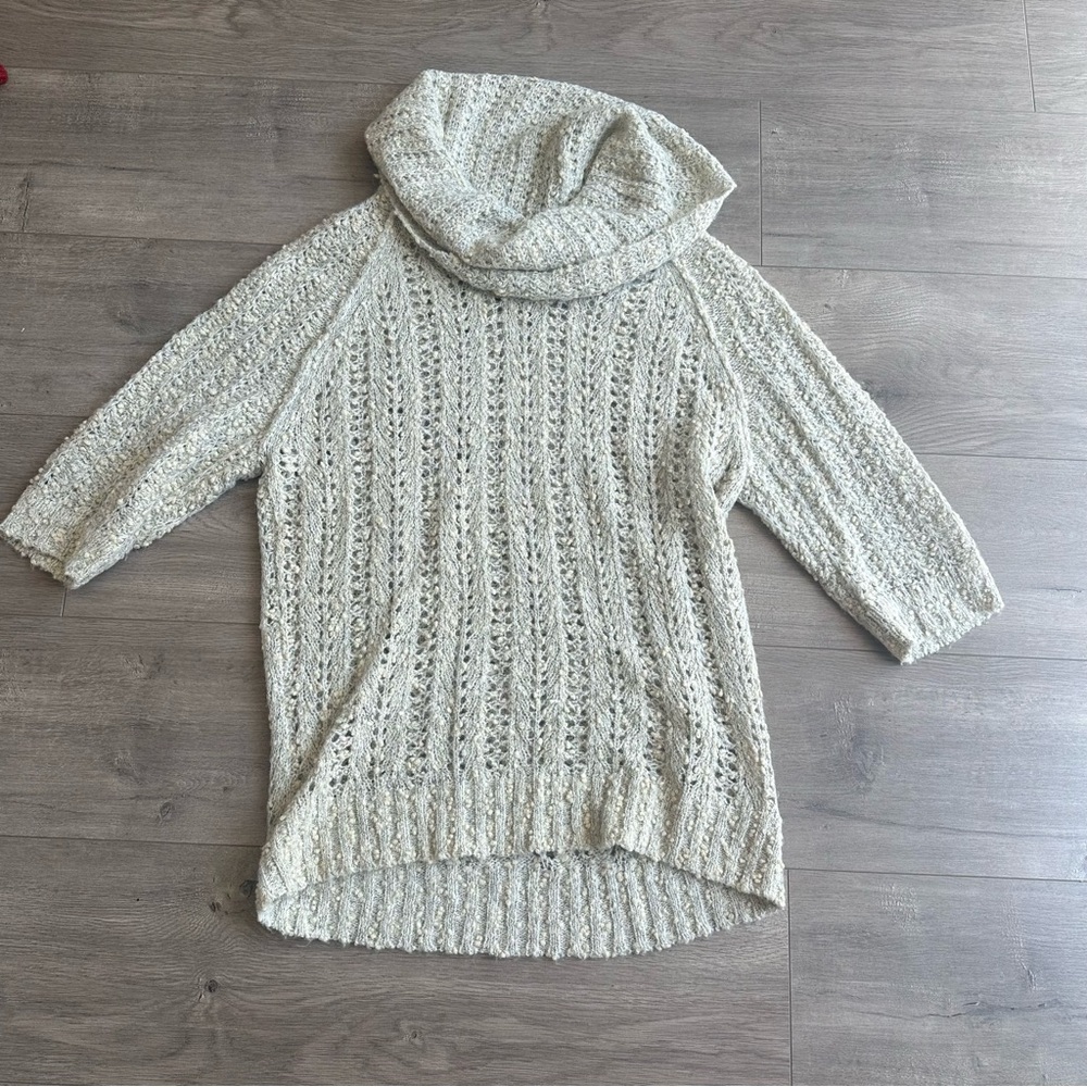 Anthropologie Sleeping on Snow Oatmeal Cowl Neck Sweater Women's Size Small